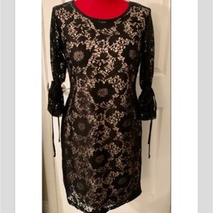 Black lace midsize dress